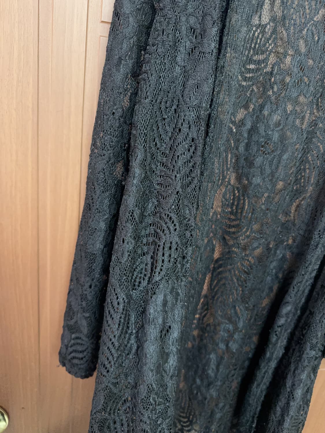 빈티지 오네갸루 펑크 고딕 블랙 레이스 시스루 롱 가디건 상품이미지3