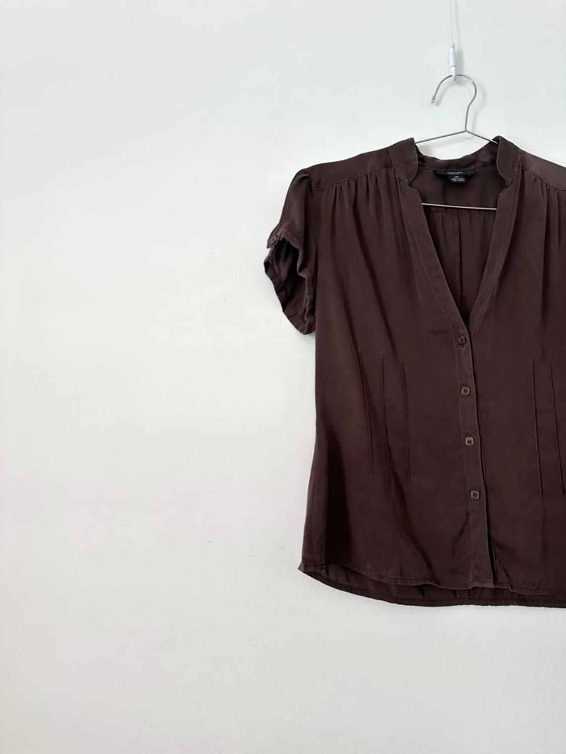 Alfani petite silk half blouse / brown 상품이미지2
