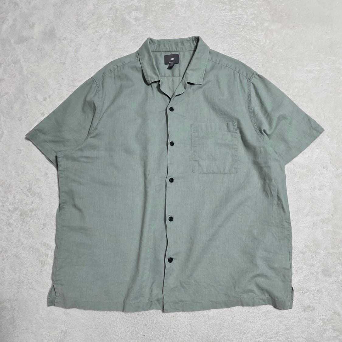 (XL)H&M 반팔 린넨 셔츠 상품이미지1