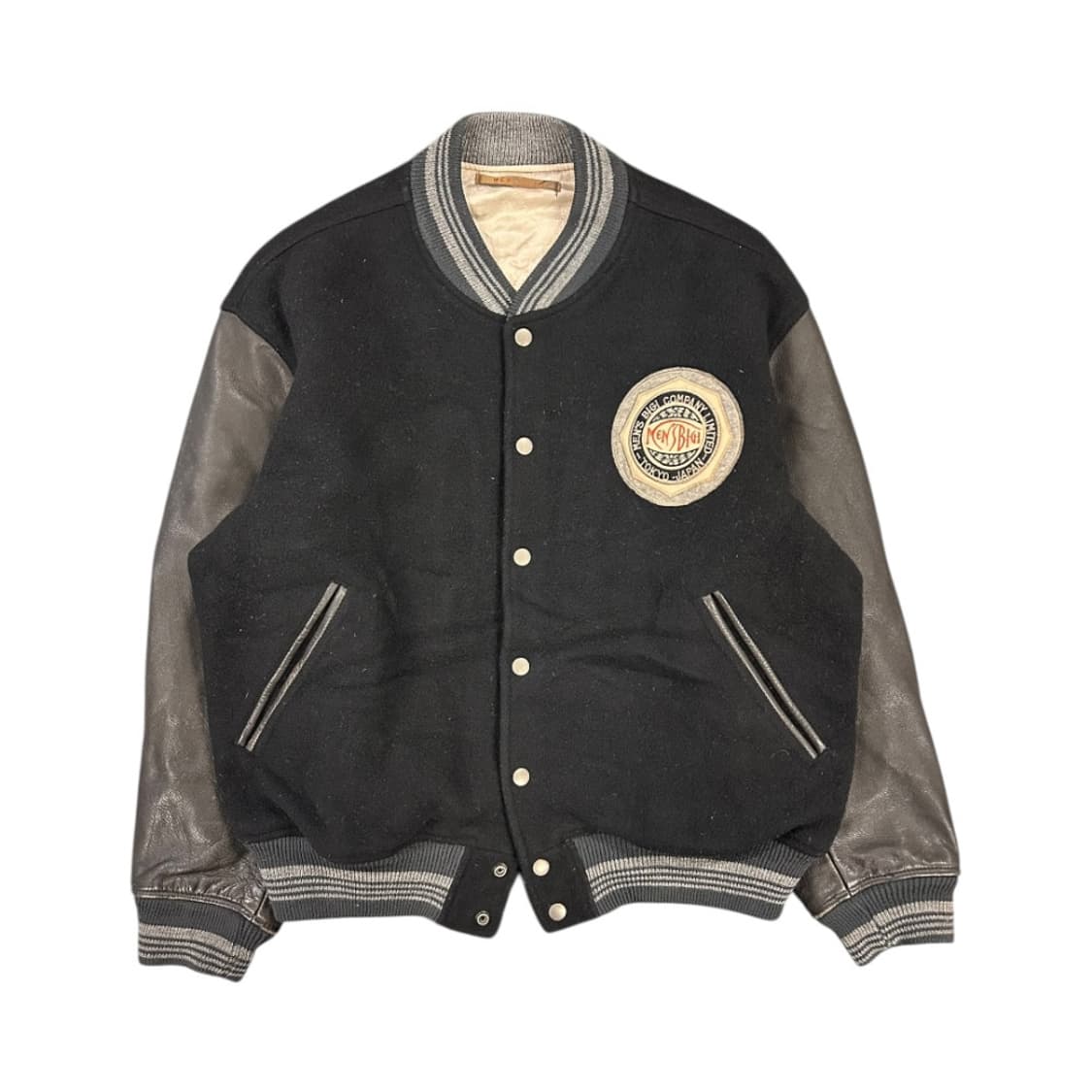 M) 멘즈 비기 90s 블랙 스타디움 레더 슬리브 바시티 자켓 OJ-03 상품이미지1
