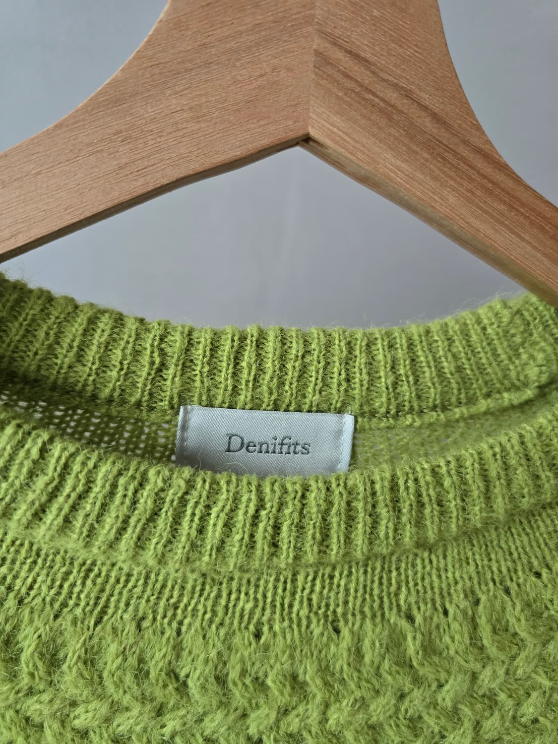 Denifits 연두 벌룬소매 니트  상품이미지2