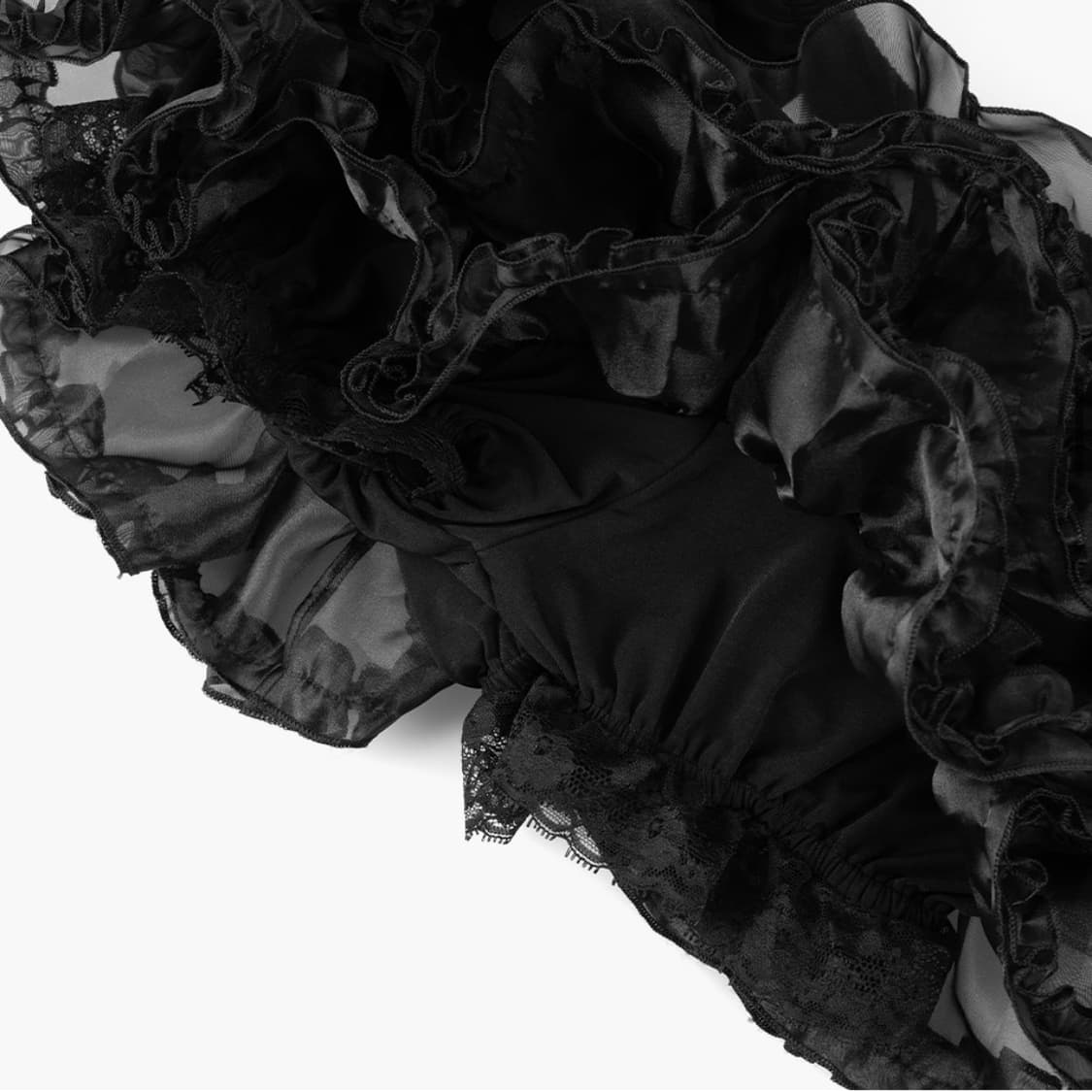 러프넥 튜튜 팬츠 스커트 블랙 상품이미지6