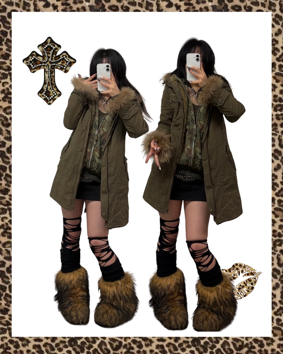 밀리터리 갸루 코디세트 00s y2k 와투케 오네갸루 상품이미지3