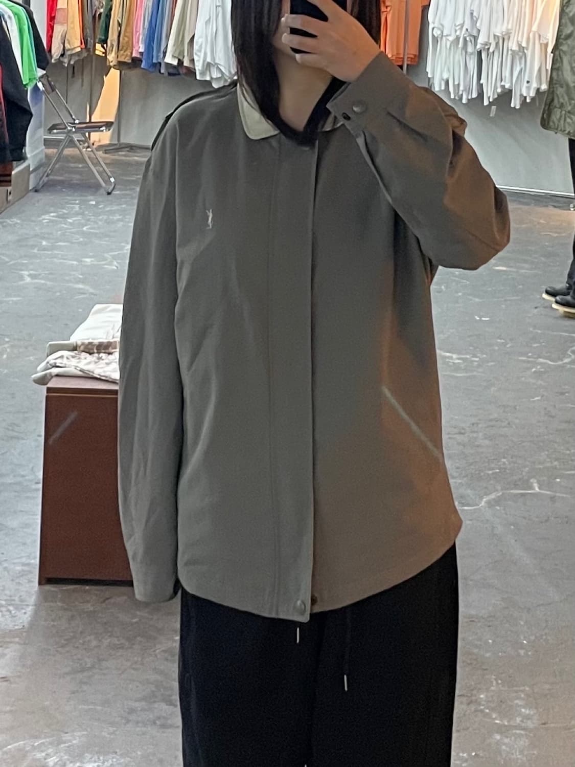 입생로랑 스몰로고 라이트카키 폴리자켓 H1465 상품이미지1