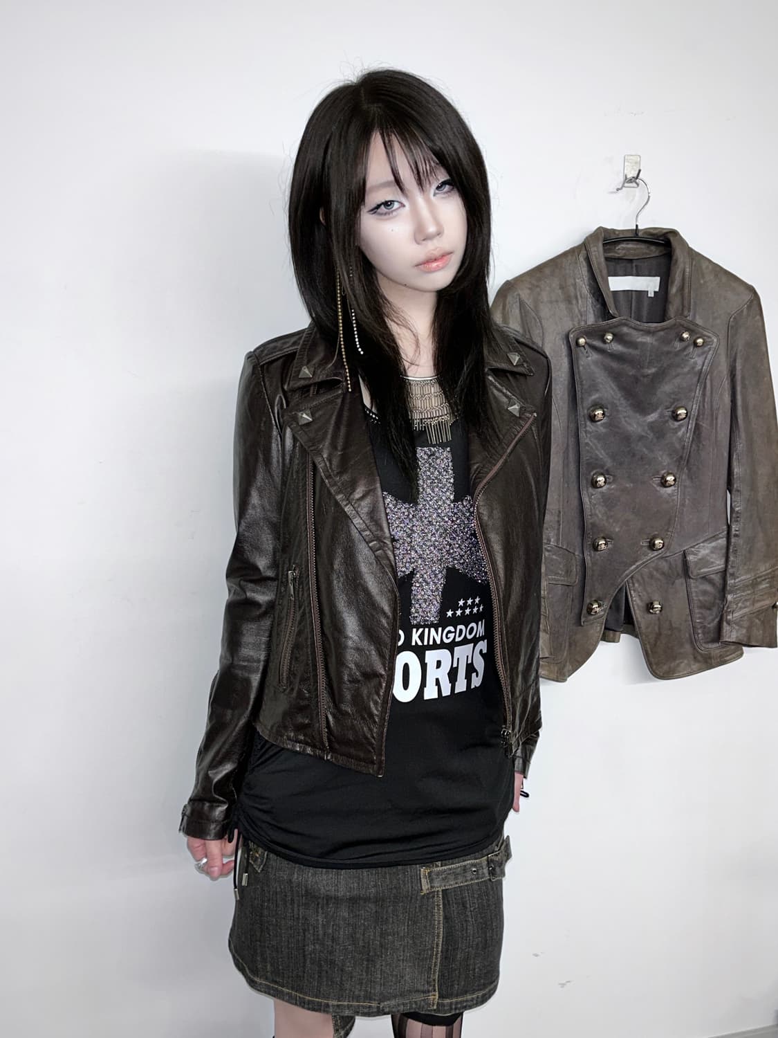 시스템 다크 브라운 라이더 레더 자켓 상품이미지1