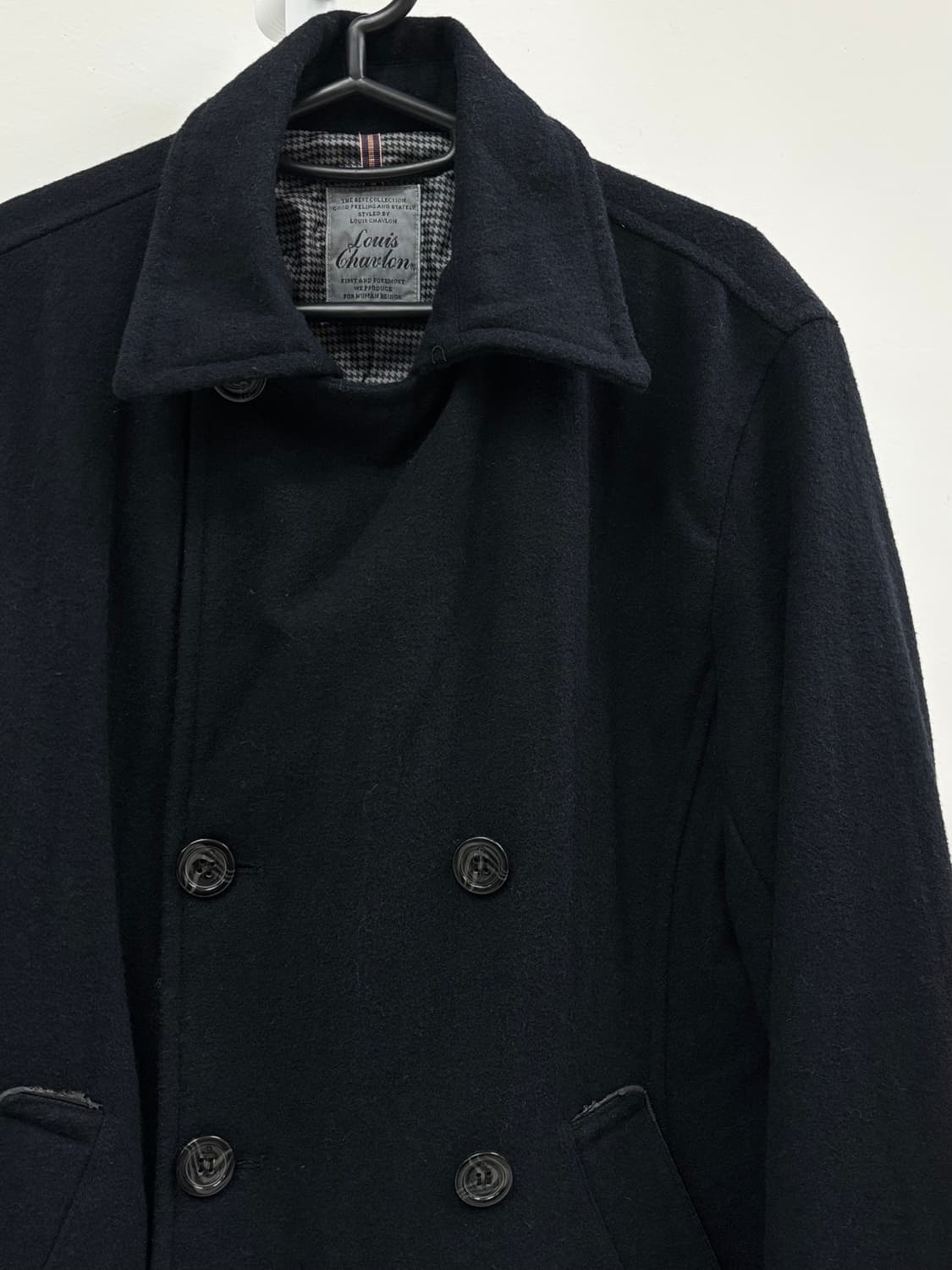 빈티지 블랙 울 하프 더블코트 상품이미지8