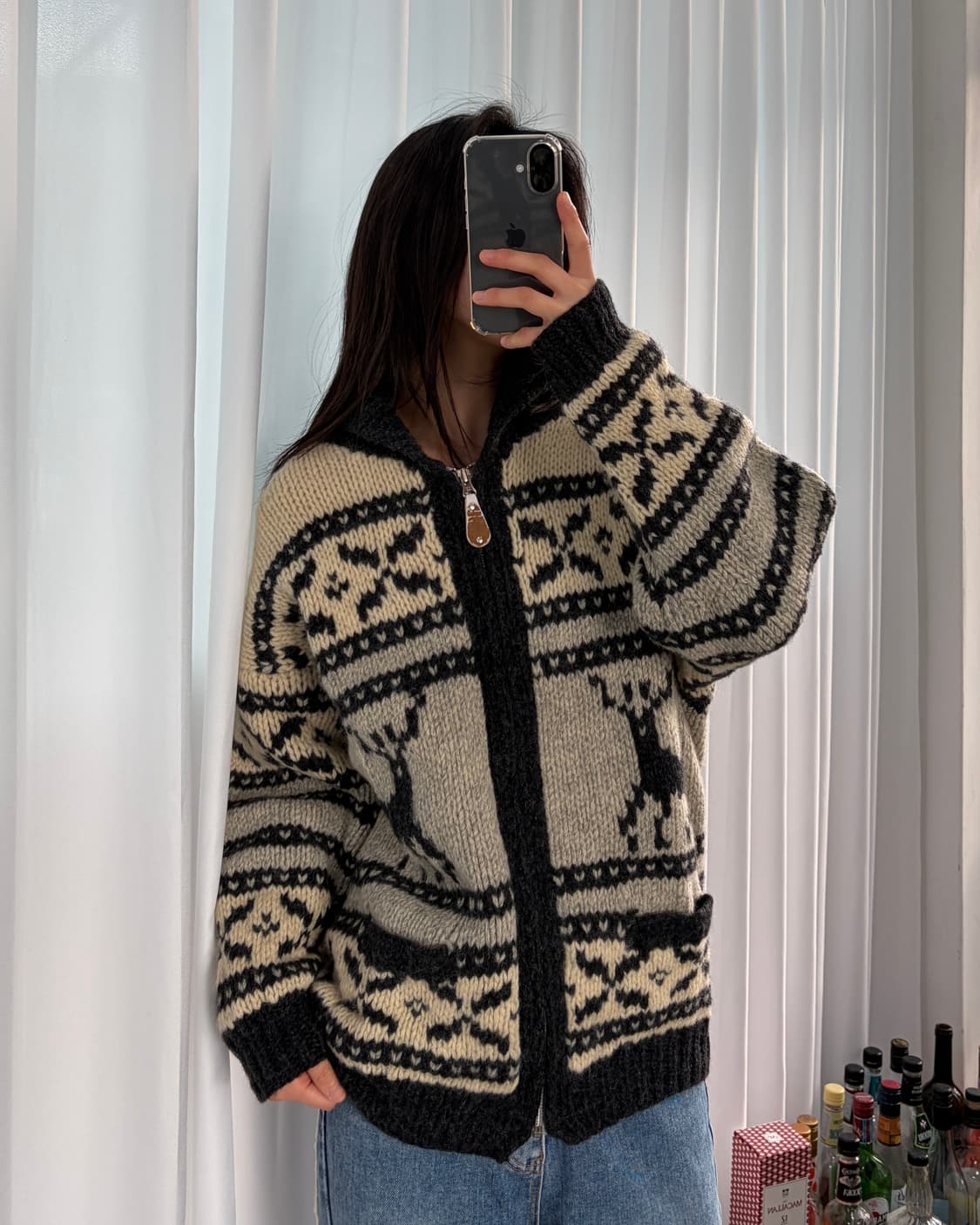 [S-M]THE NORTH WEAVE USA 코위찬 니트 집업 자켓 상품이미지1