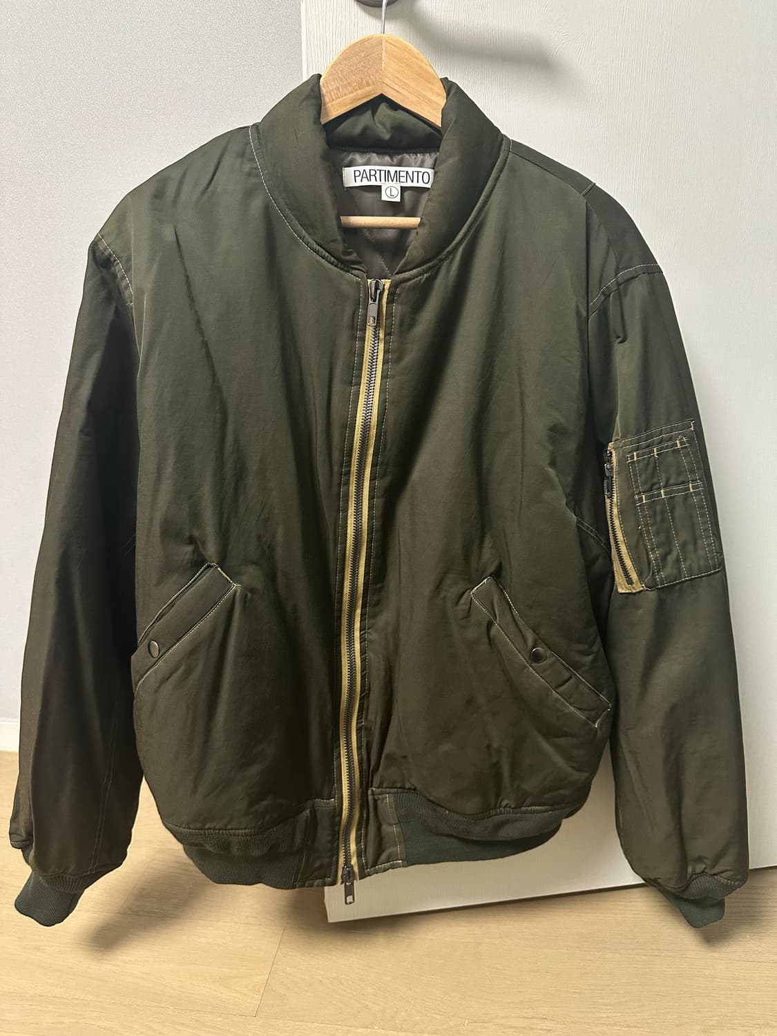 파르티멘토 3M 신슐레이트 빈티지 워시드 ma-1 블루종(카키)[L] 상품이미지2