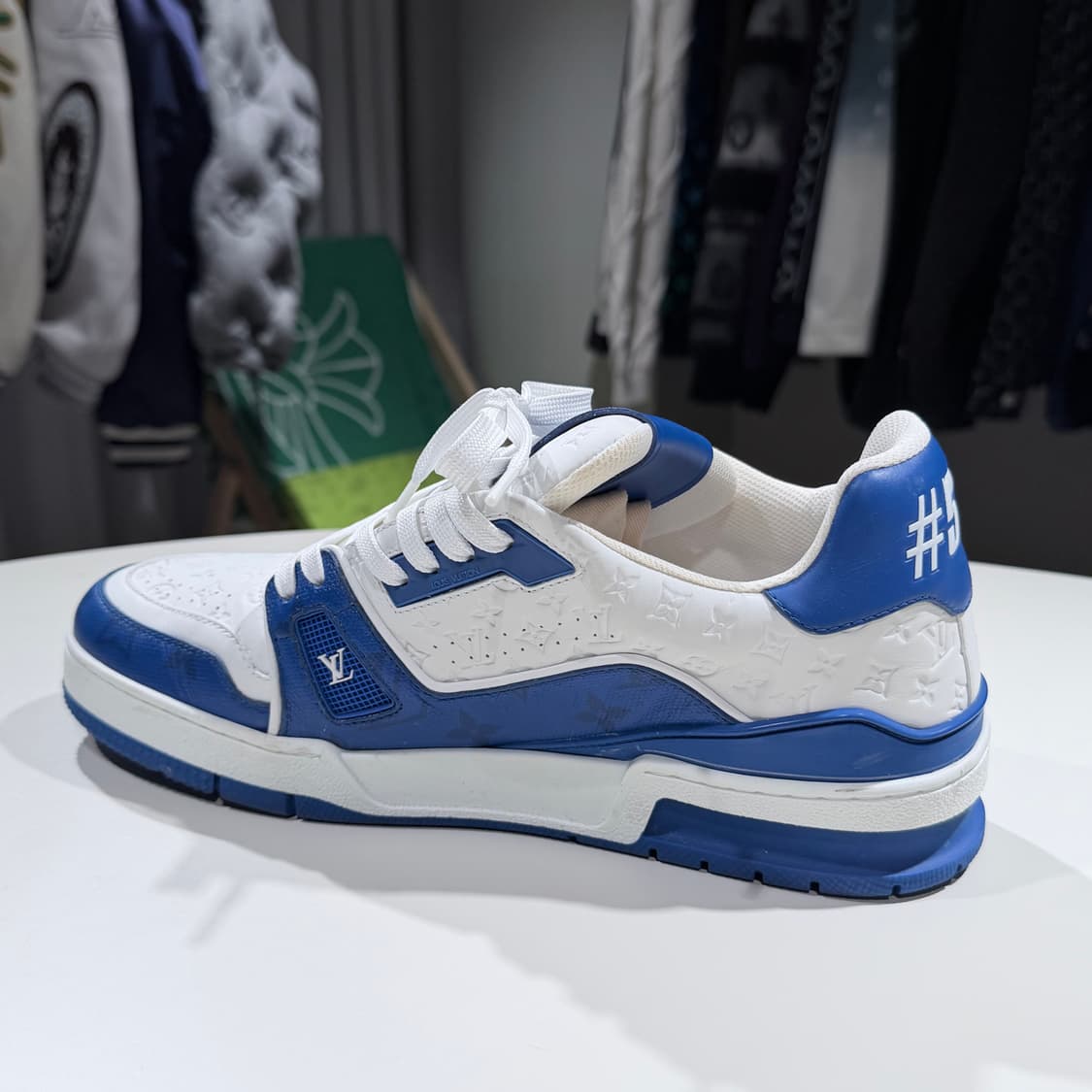 (A/7) / 루이비통 LV 모노그램 트레이너 스니커즈 블루 상품이미지5