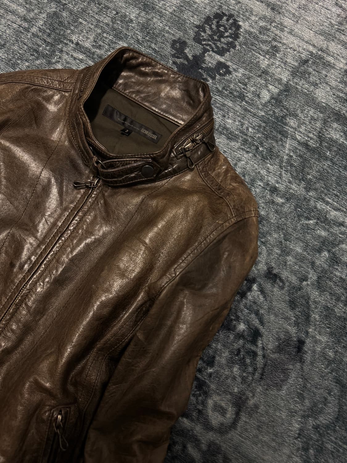 Schlussel brown lamb skin rider jacket 상품이미지3