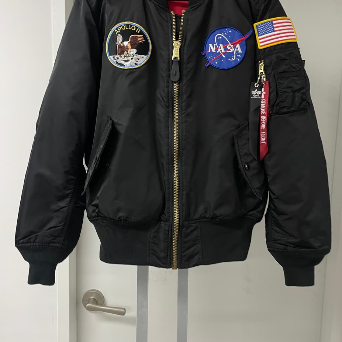 알파인더스트리 나사 ma-1 항공 자켓 블랙 S 상품이미지3