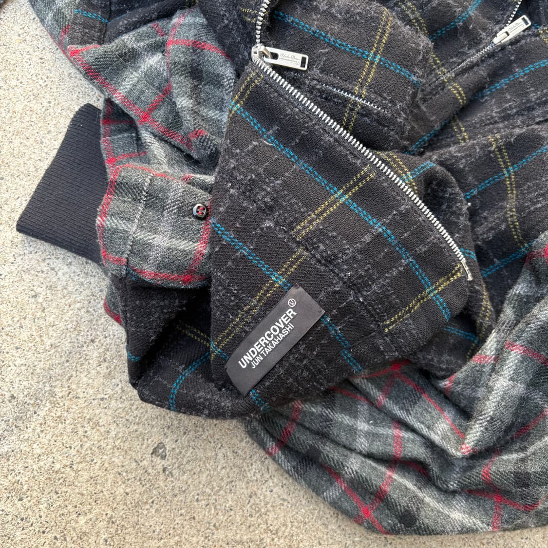 언더커버 블랙 울 체커 후드 자켓 상품이미지9