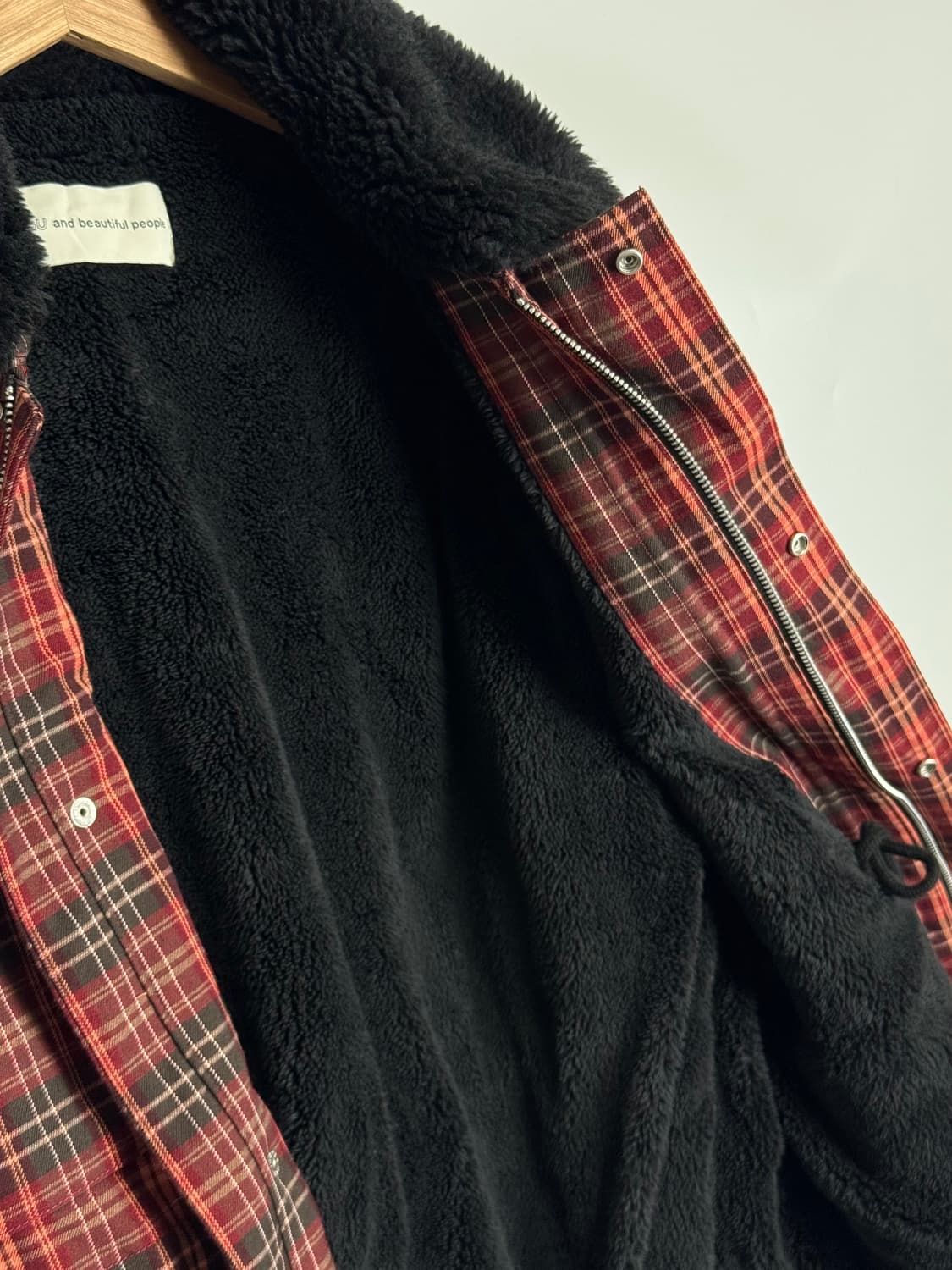 GU X 뷰티풀 피플 체크 보아 후리스 플리스 자켓 블루종 L 상품이미지5