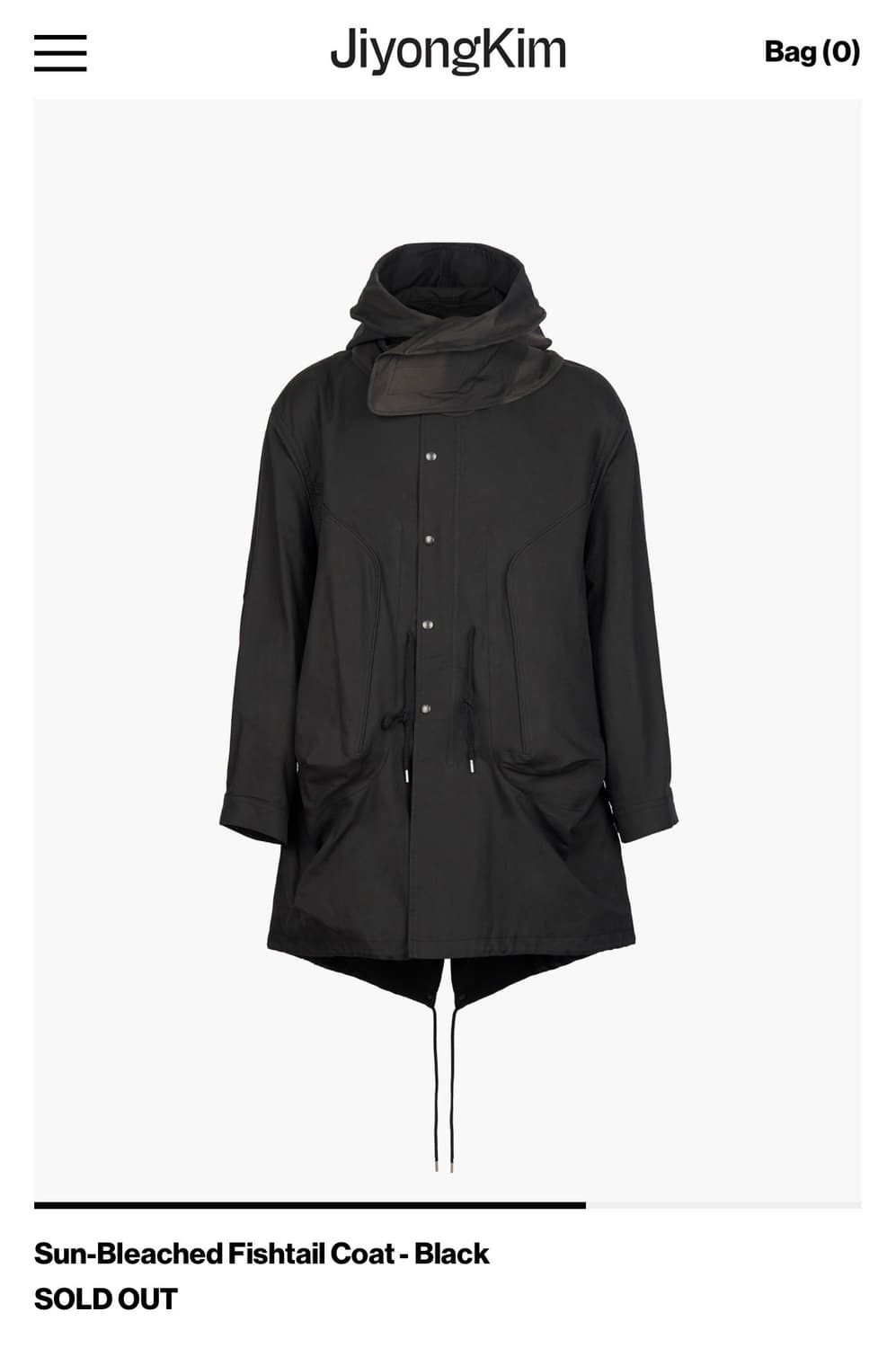 [구매] 지용킴 Sun-Bleached Fishtail Coat - Bl 상품이미지1