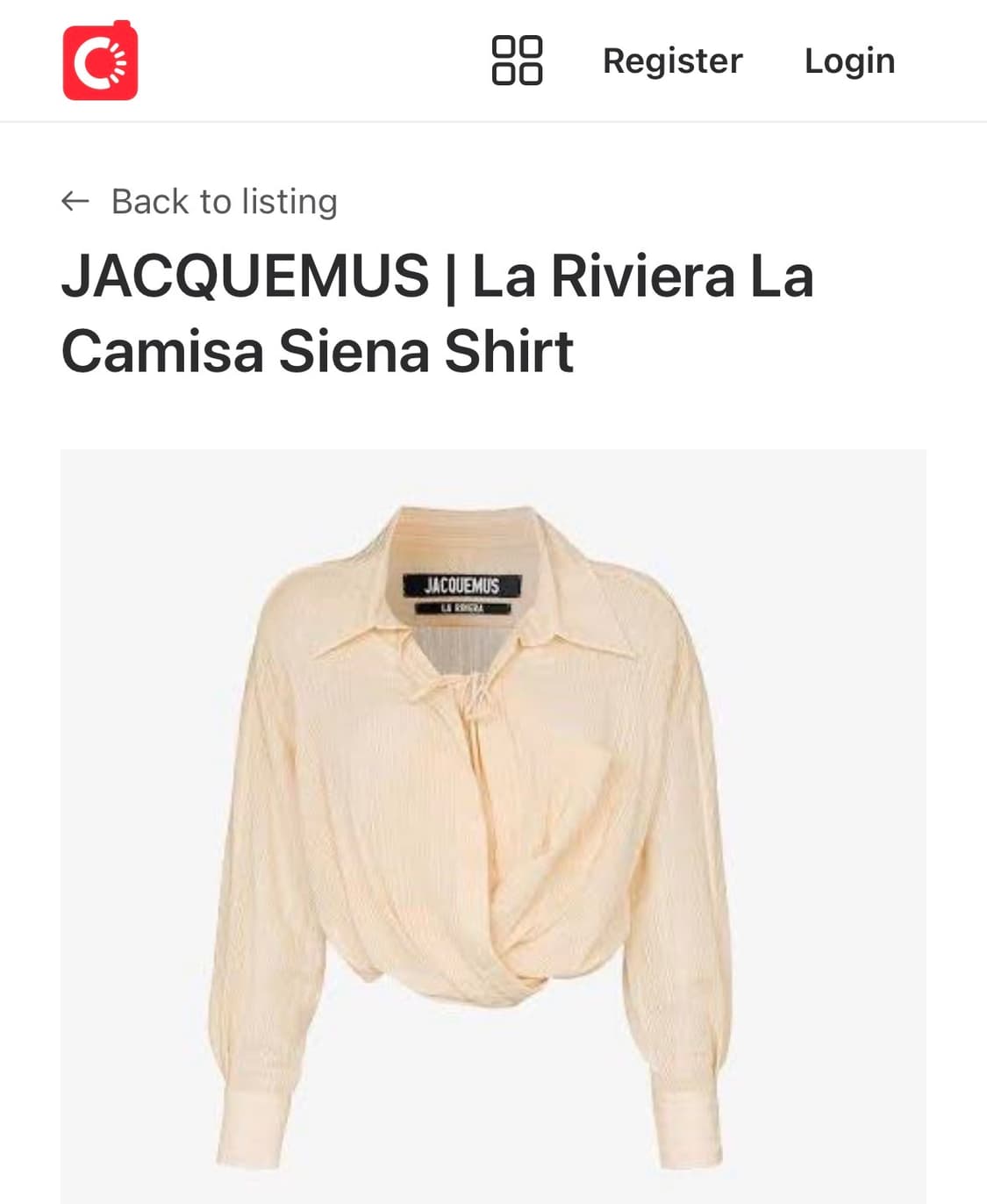 JACQUEMUS 자크뮈스 La Riviera Siena Shirt 38 상품이미지1