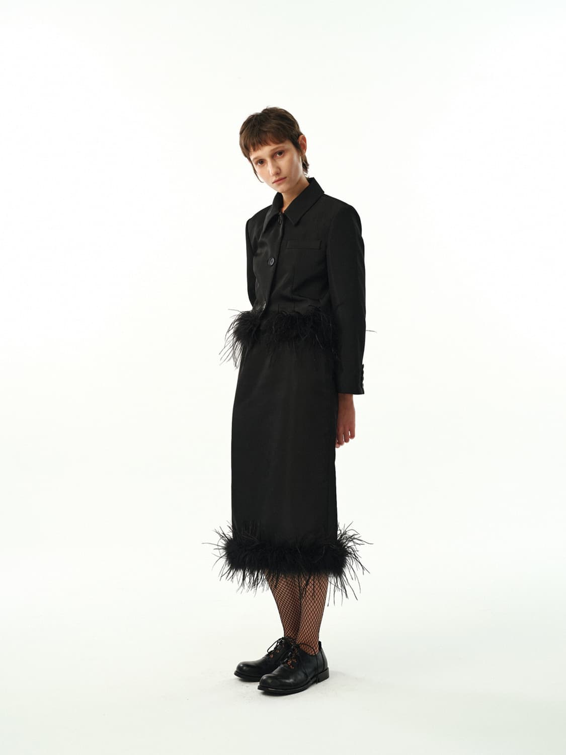 문선 MJ Ostrich Crop Jacket 상품이미지4