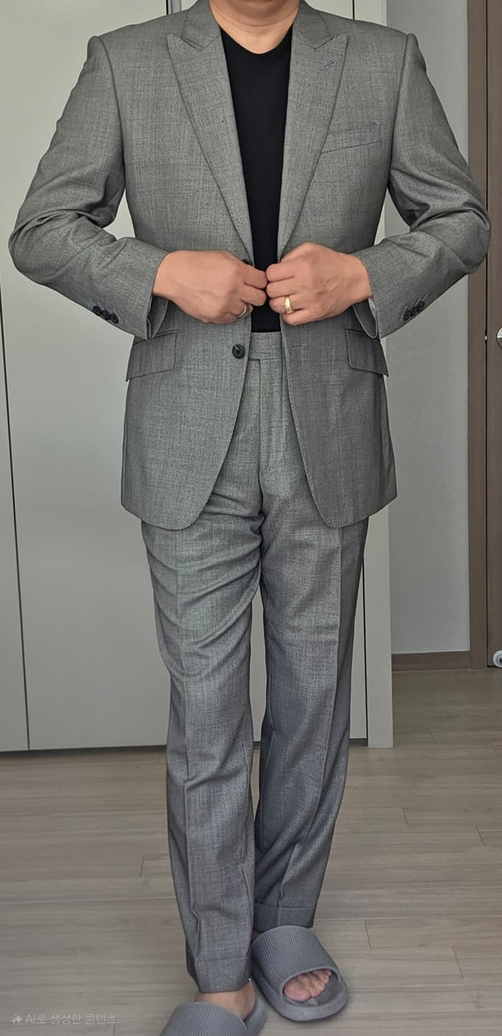 메리노 울 Birds eyes 그레이 맞춤정장 양복 (L 상품이미지8