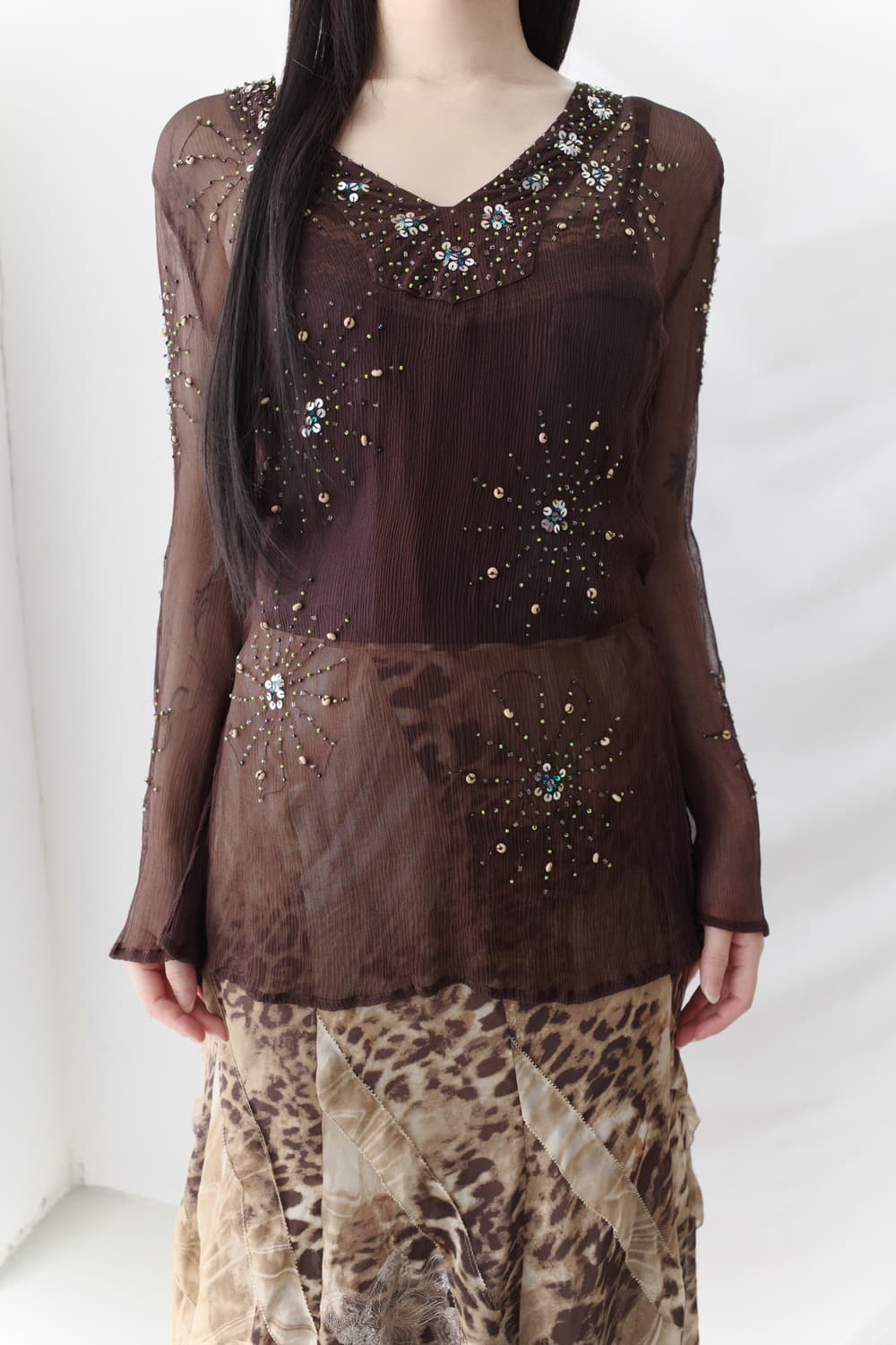 beads see-through T  상품이미지5