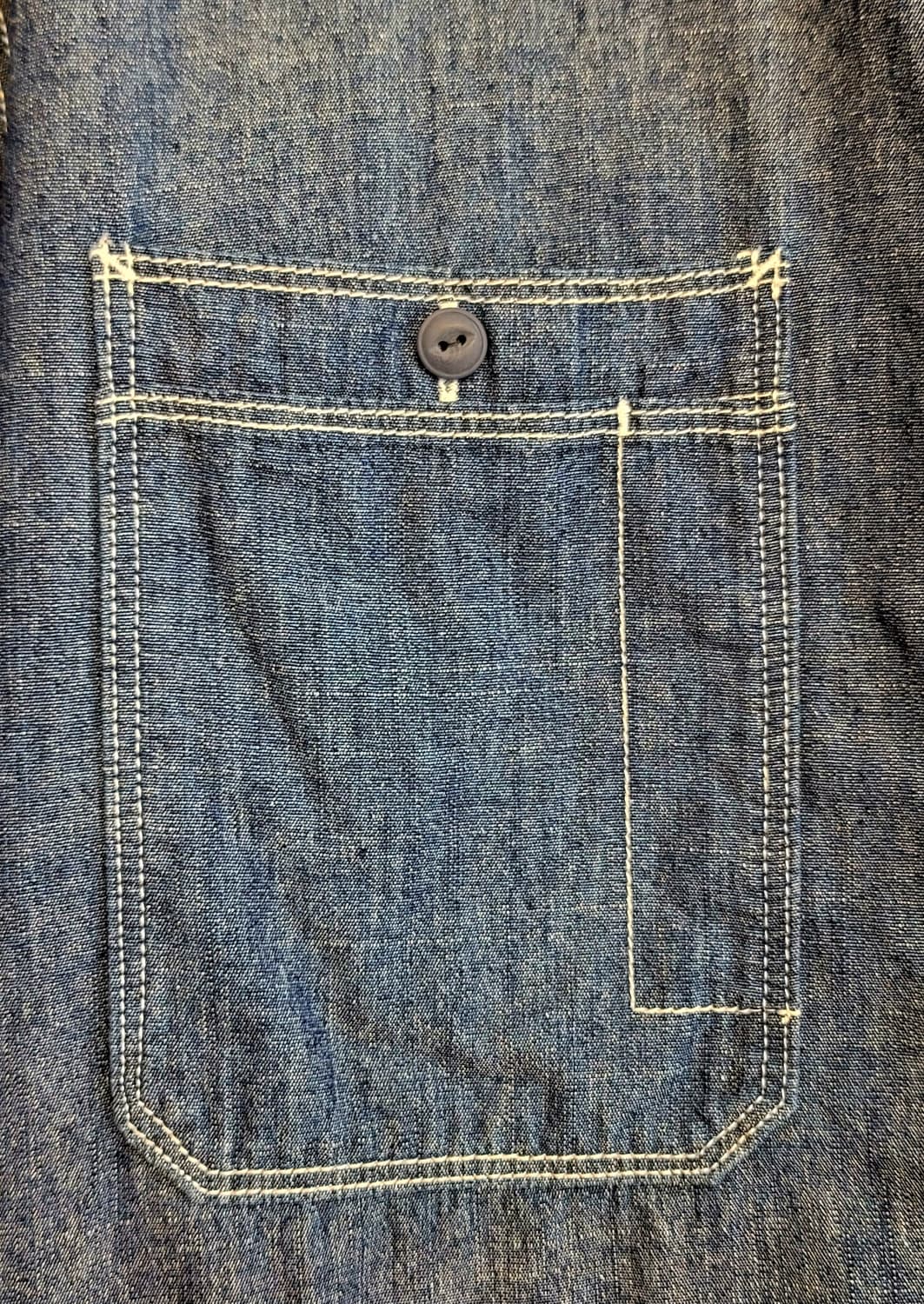 에스피오나지(ESPIONAGE) 루즈핏 반팔 샴브레이 워크셔츠 판매 상품이미지6