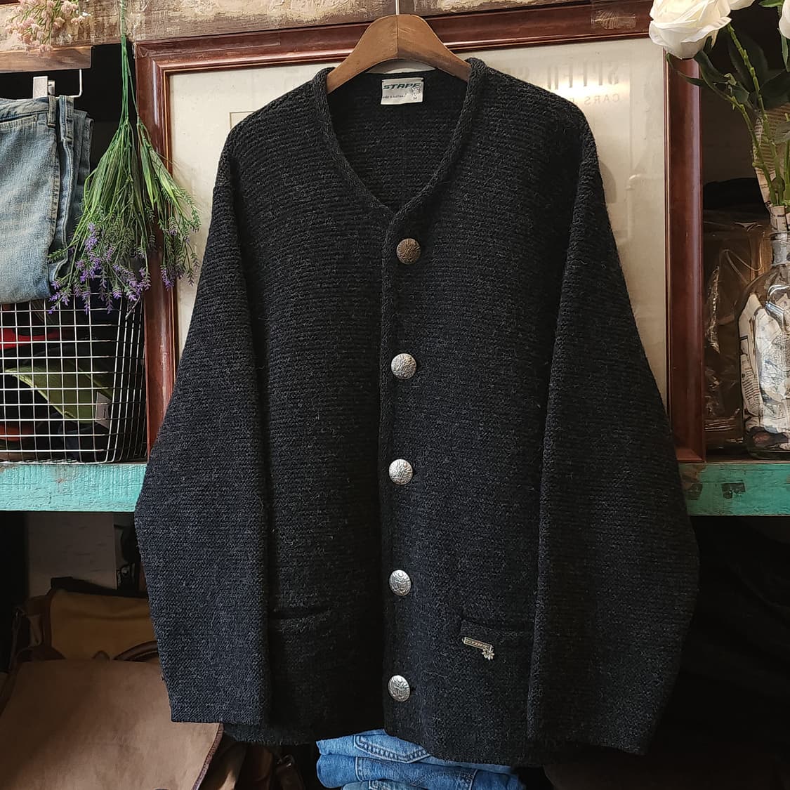 90s 프렌치 울 니트 가디건 오스트리아 티롤 자켓 헤비울 스웨터 54 상품이미지2