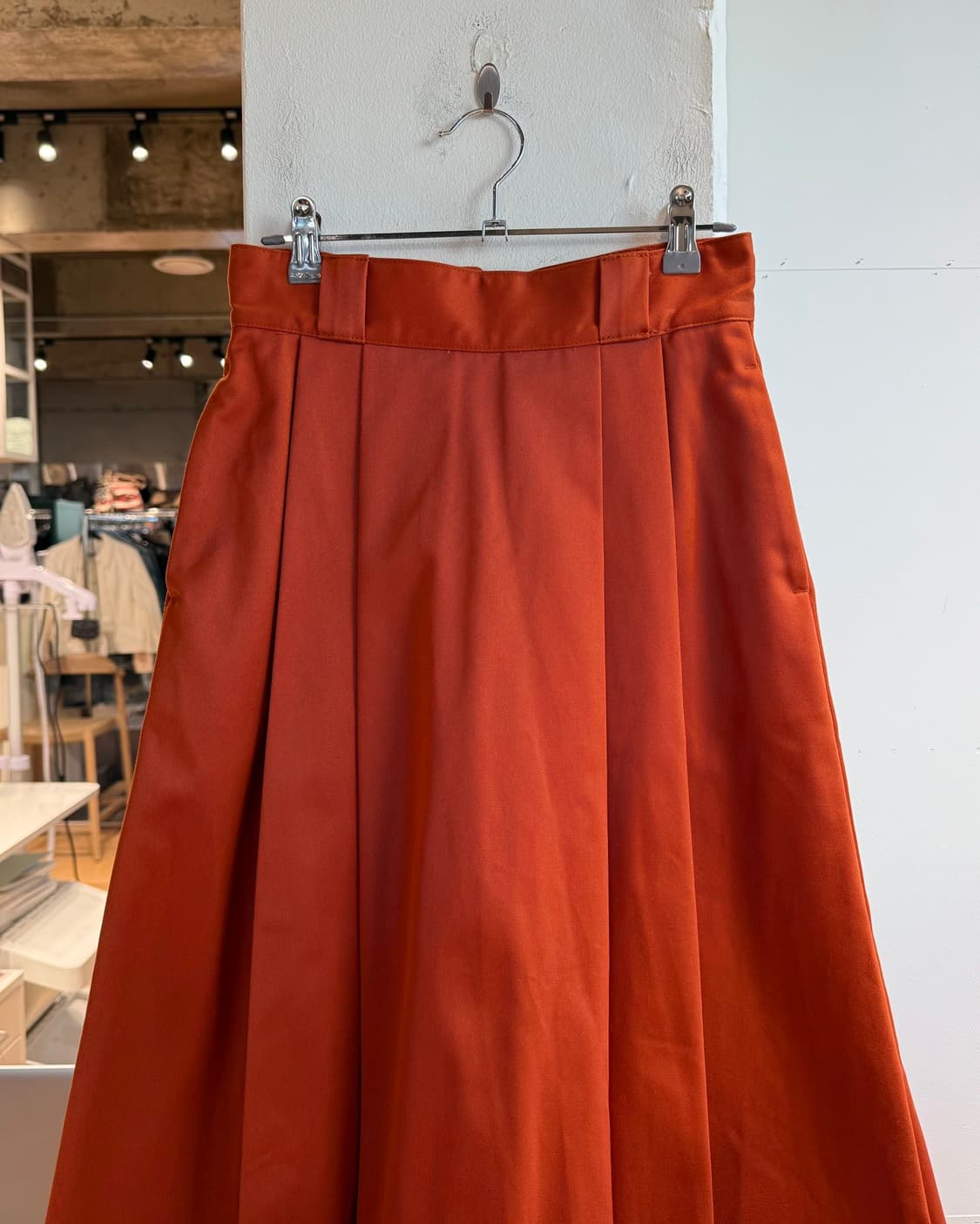 단톤 오렌지 핀턱 롱스커트 상품이미지3