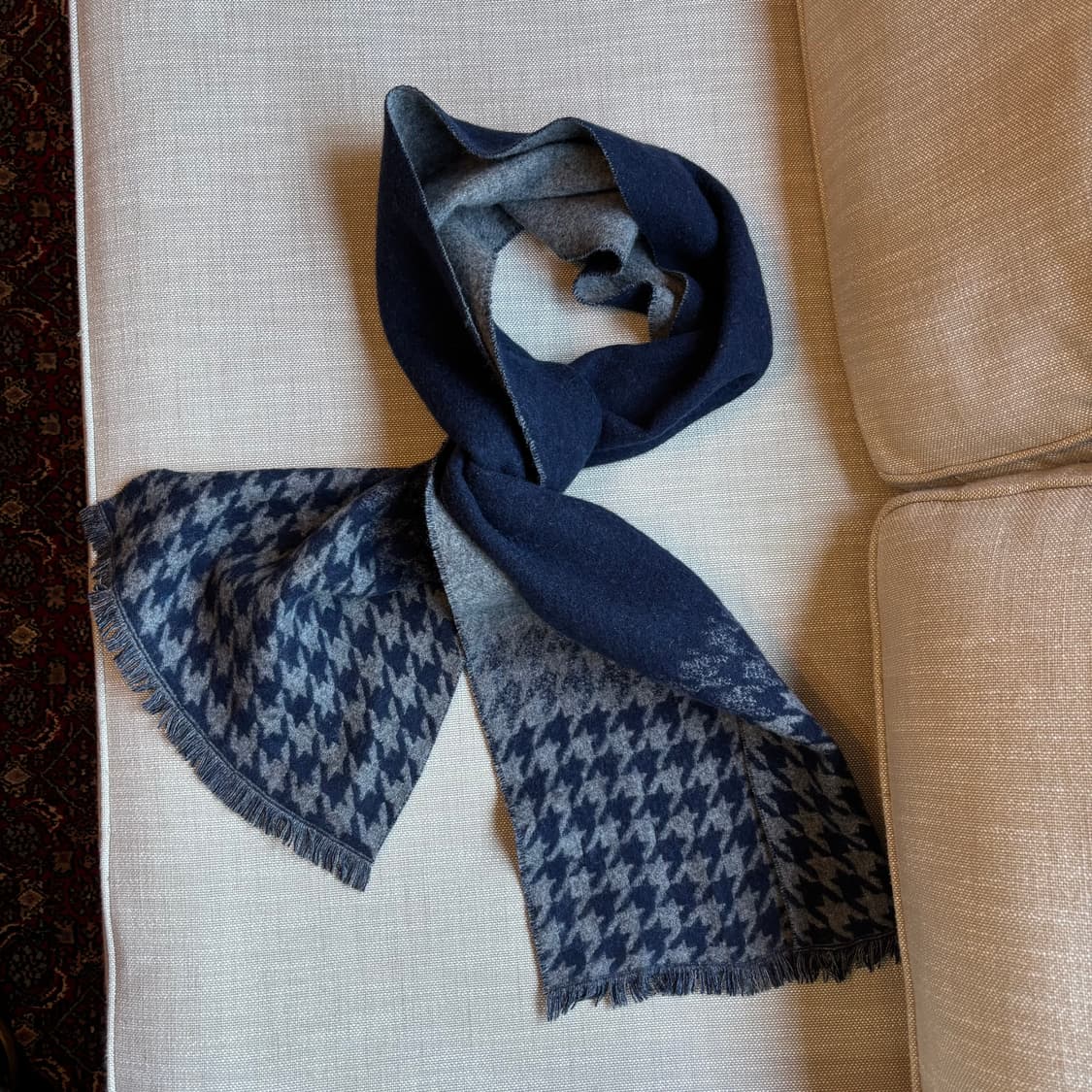 울 100% 리버시블 지도리체크 머플러 목도리 (남여공용) 상품이미지2