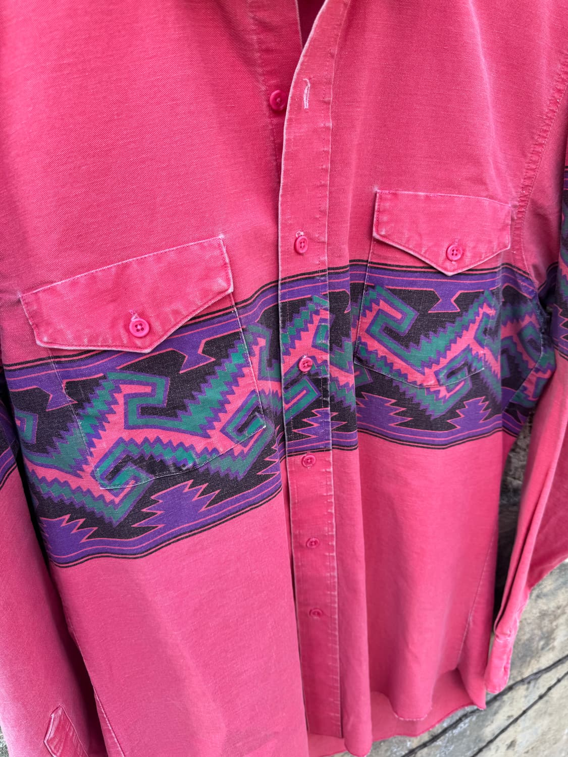 90s 랭글러 빈티지 브러쉬포퍼 아즈텍 웨스턴 셔츠  상품이미지5