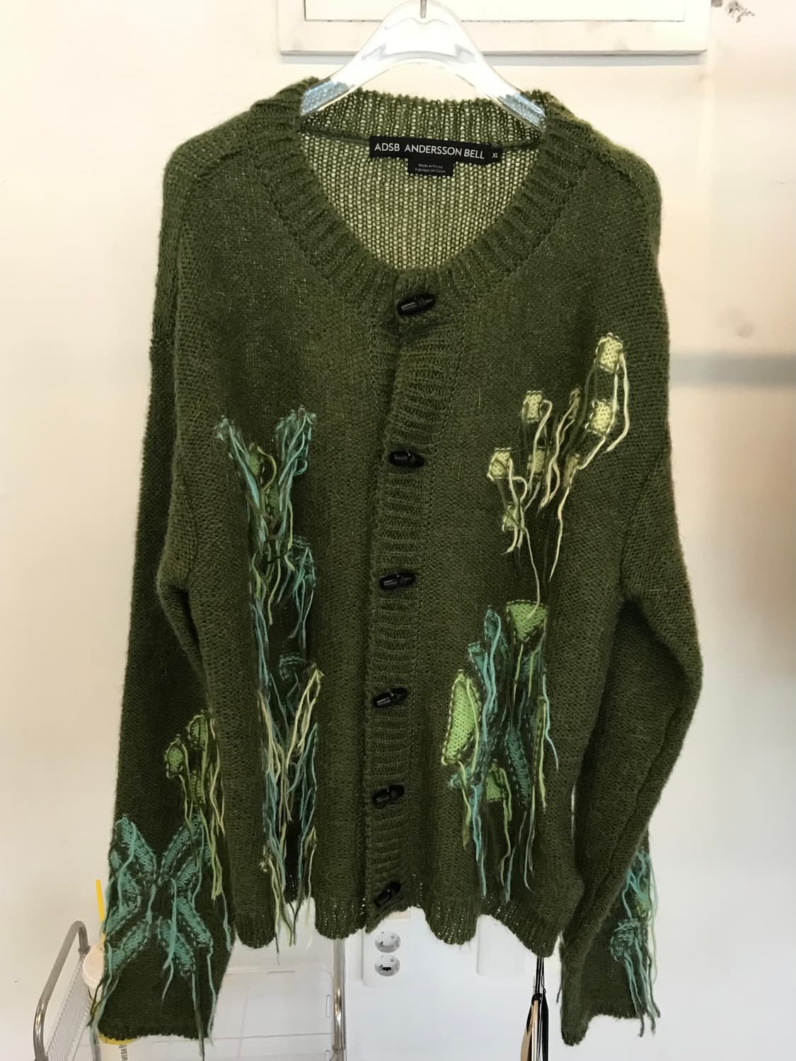 Andersson Bell Olive Fringe Knit Cardiga 상품이미지1