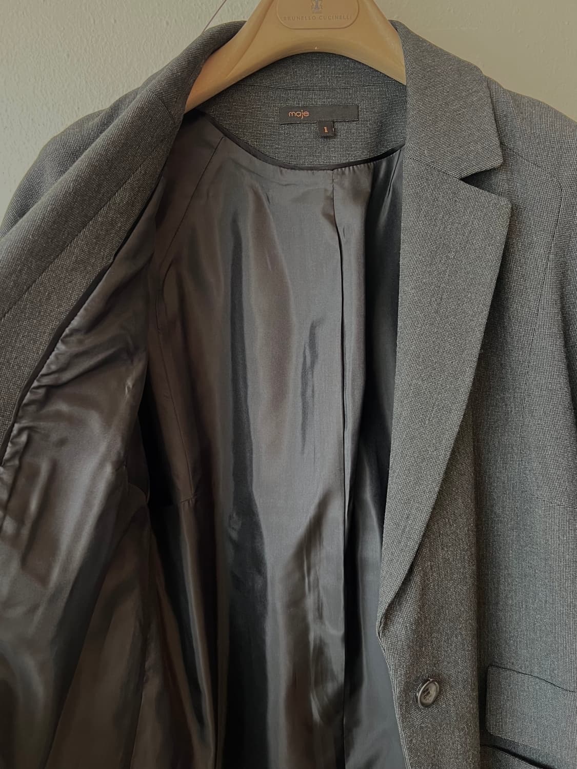 마쥬 여성 그레이 간절기코트 5부소매 롱자켓 상품이미지5