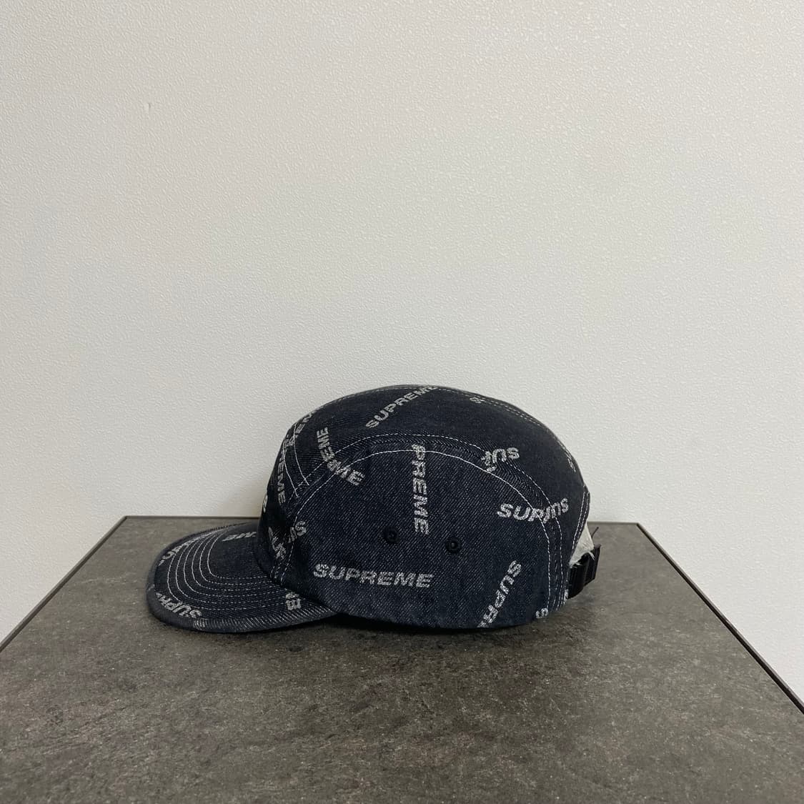 (OS) 슈프림 박스로고 캠프캡 모자 데님 블랙 상품이미지2
