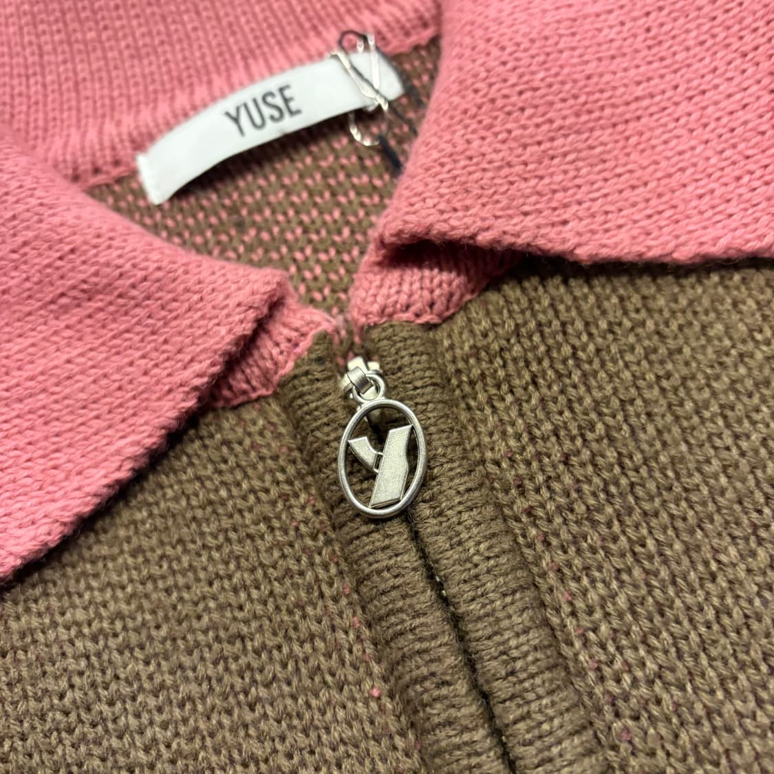 YUSE 유즈 브라운 니트 집업 가디건 새상품 D291 상품이미지4