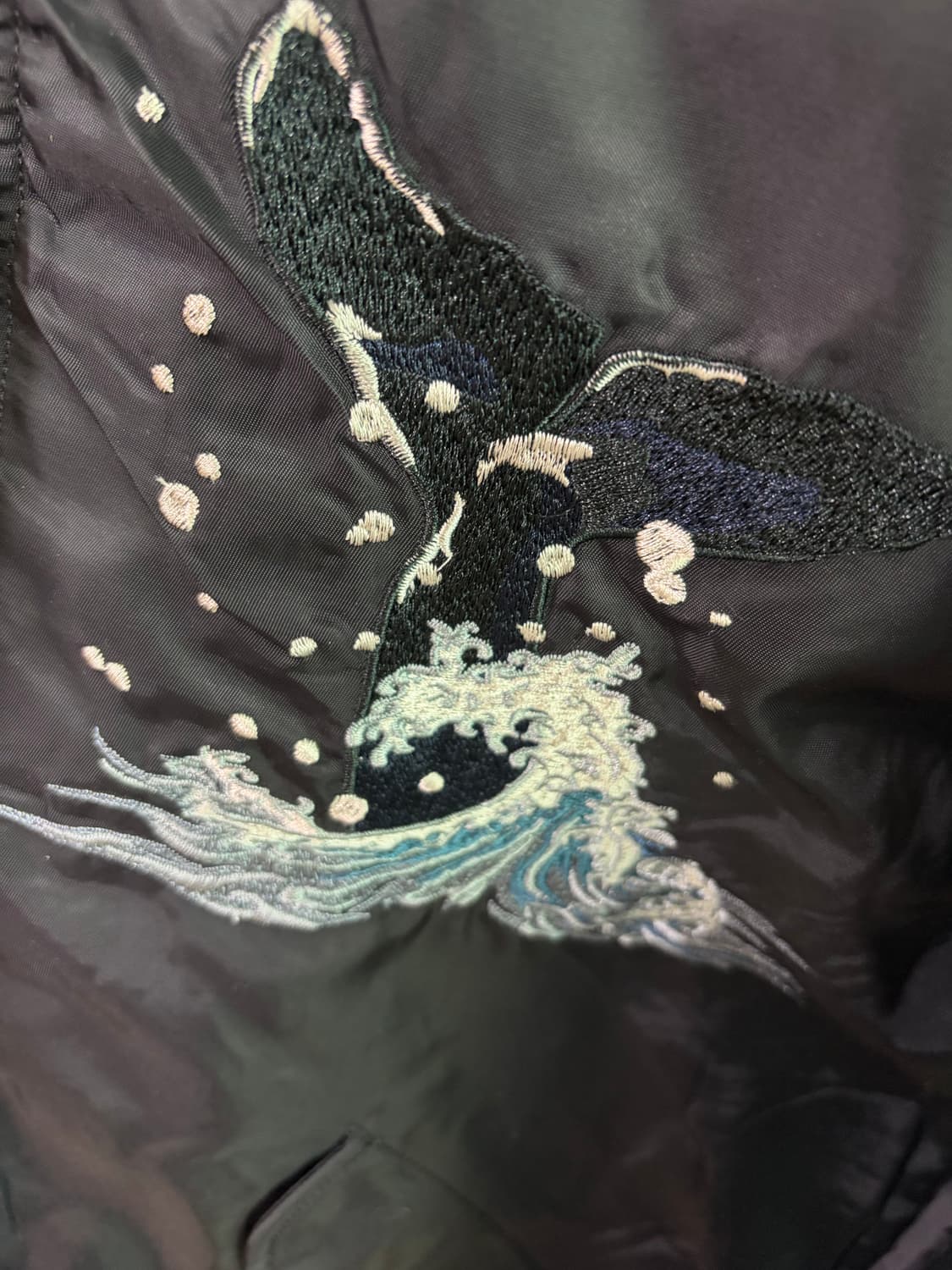 일본풍 빈티지 자수 블랙 항공점퍼 상품이미지4