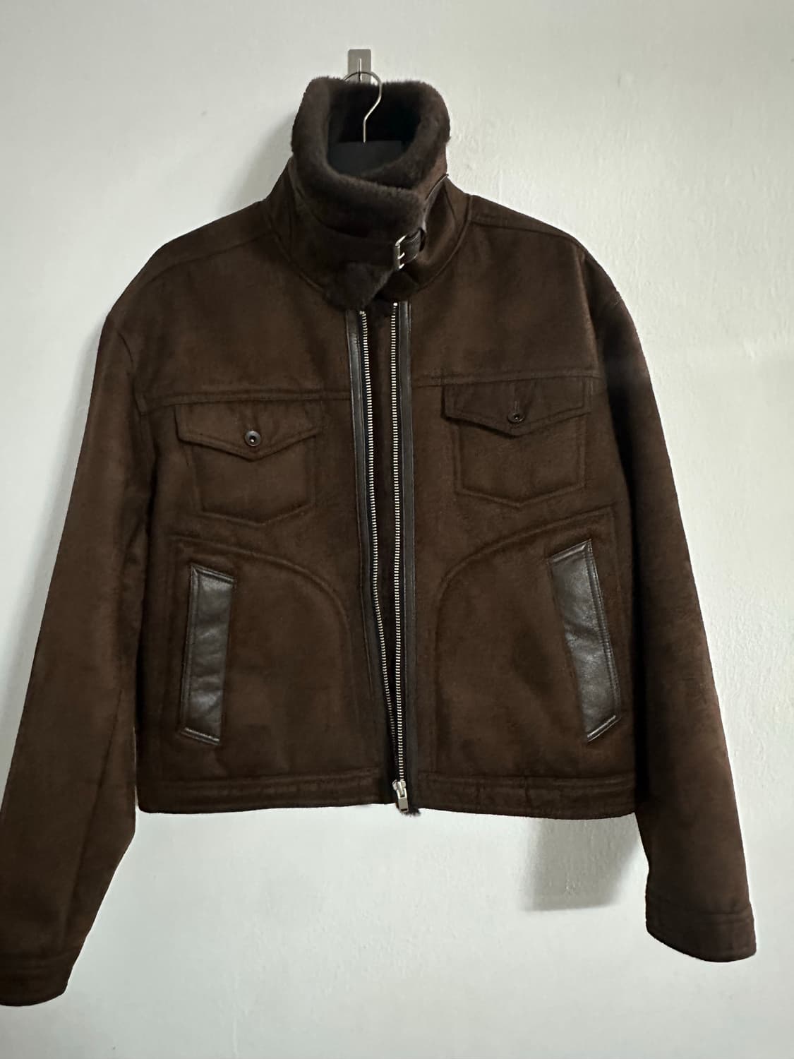 남성 무스탕 트러커 자켓 진브라운 L 사이즈 상품이미지1