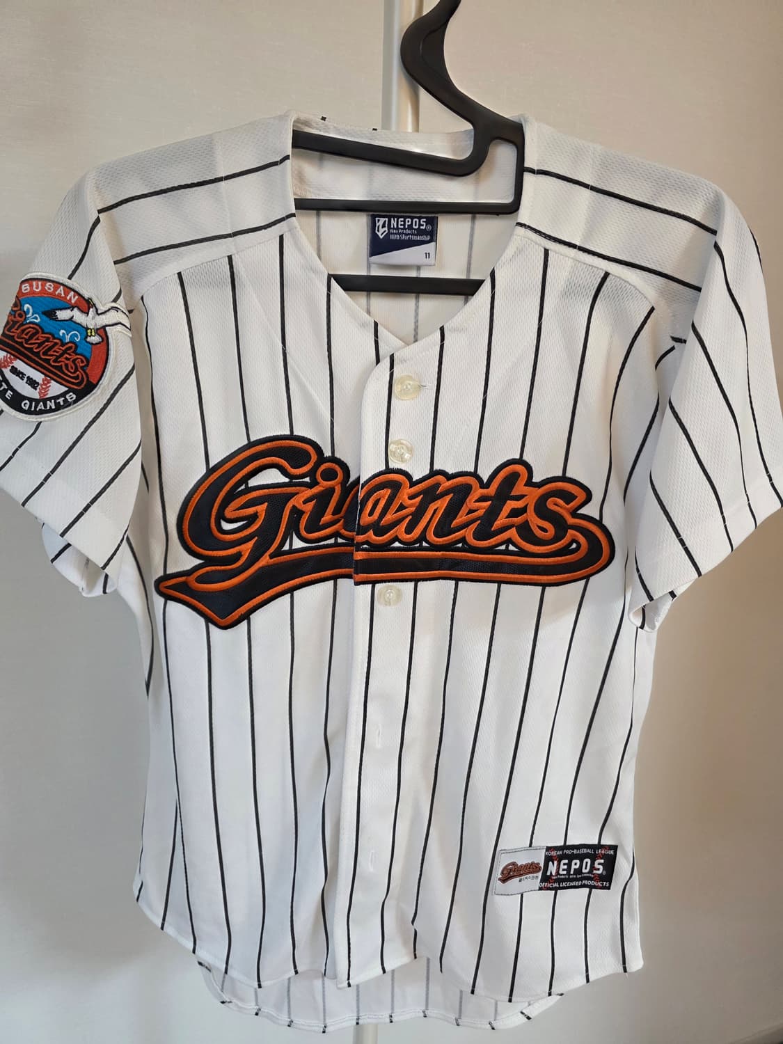 롯데 자이언츠  홈 스트라이프 야구 유니폼 아동11호,여성85노마킹 상품이미지2