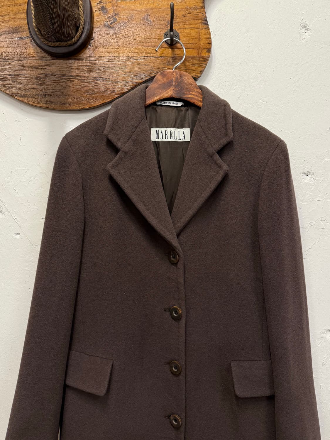 55) Italy MARELLA Dark Brown Angora Coat 상품이미지1