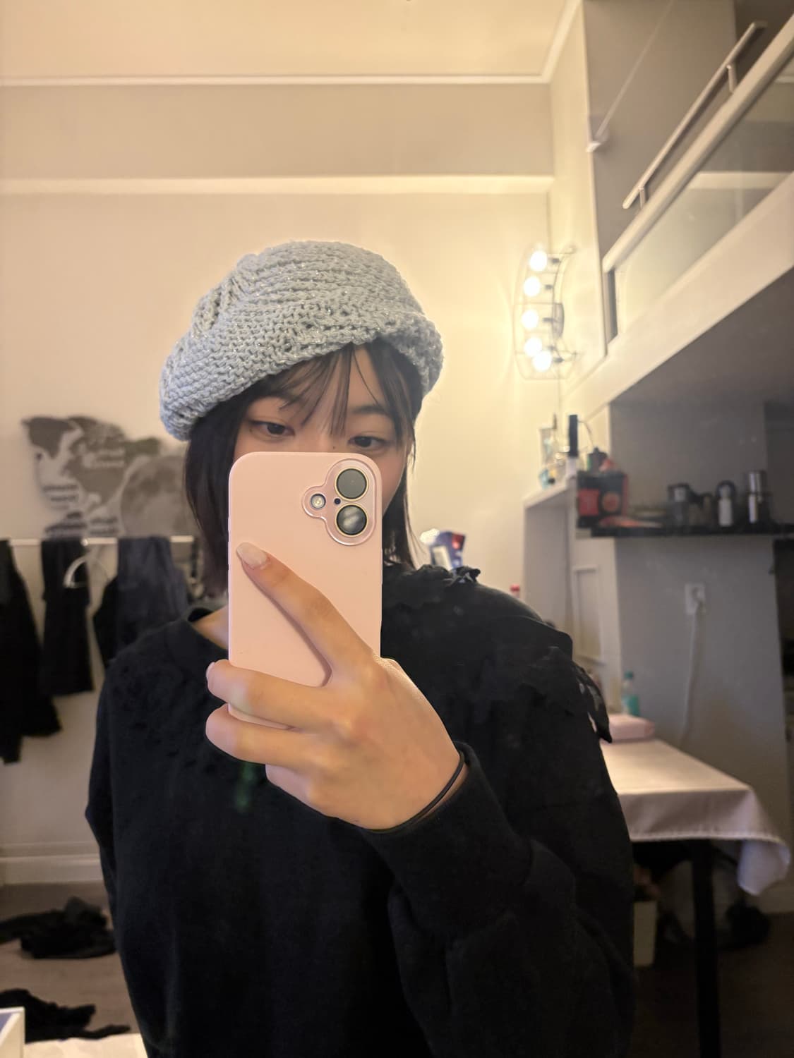 소라색 그물 베레모 상품이미지1