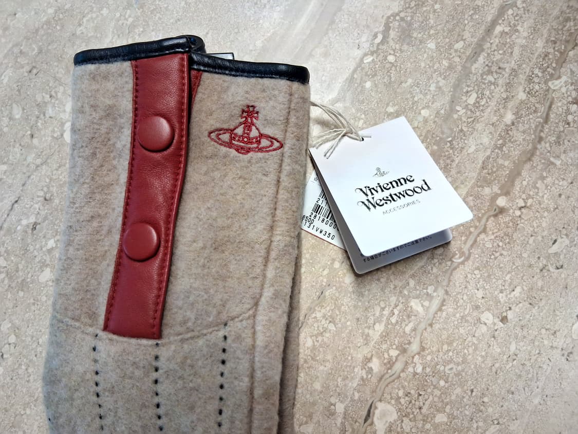 비비안 웨스트우드 orb 자수 투톤 장갑 베이지 상품이미지9