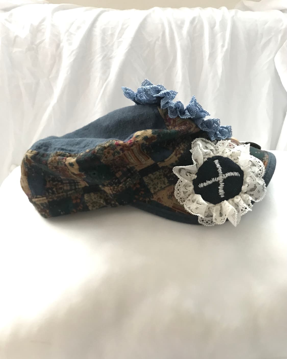 Custom🐾)Kitsch panda xX patchwork cap 상품이미지3