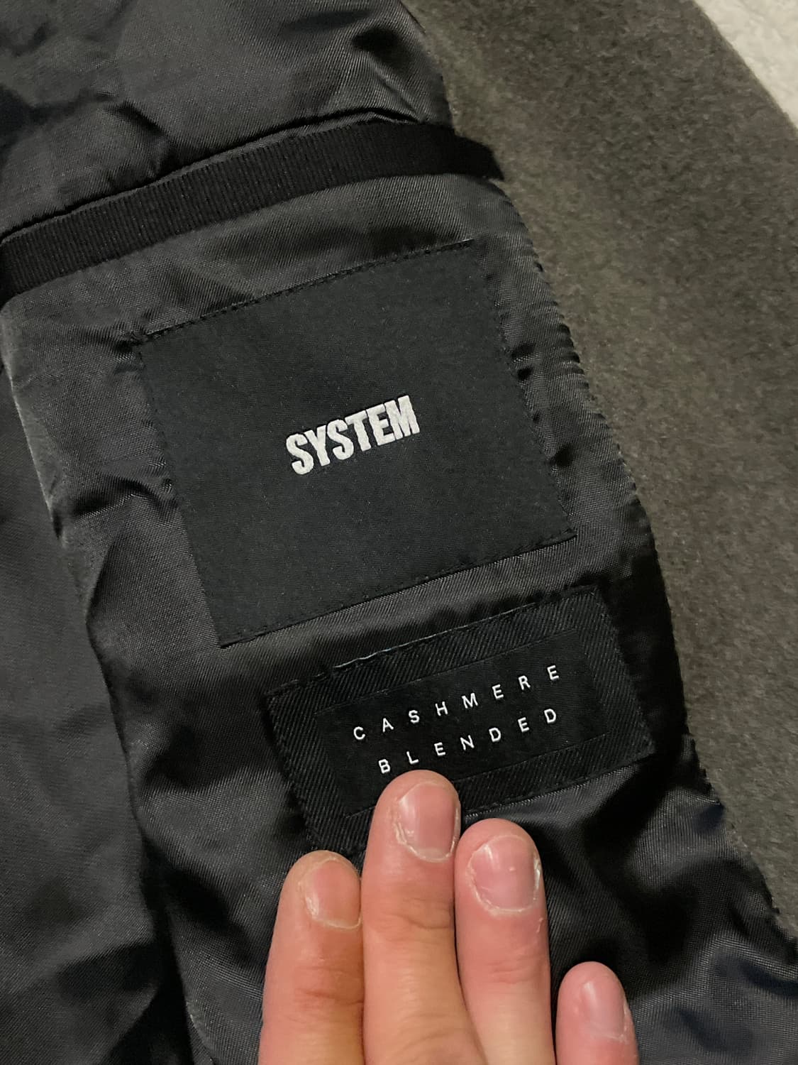 SYSTEM 시스템옴므 21FW 캐시미어 블렌드 롱코트 카키(클리닝O) 상품이미지8