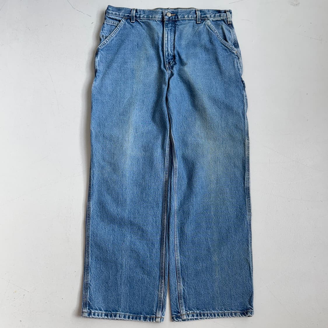 칼하트 OG 가죽패치 카펜터 워크 와이드 데님팬츠 상품이미지2