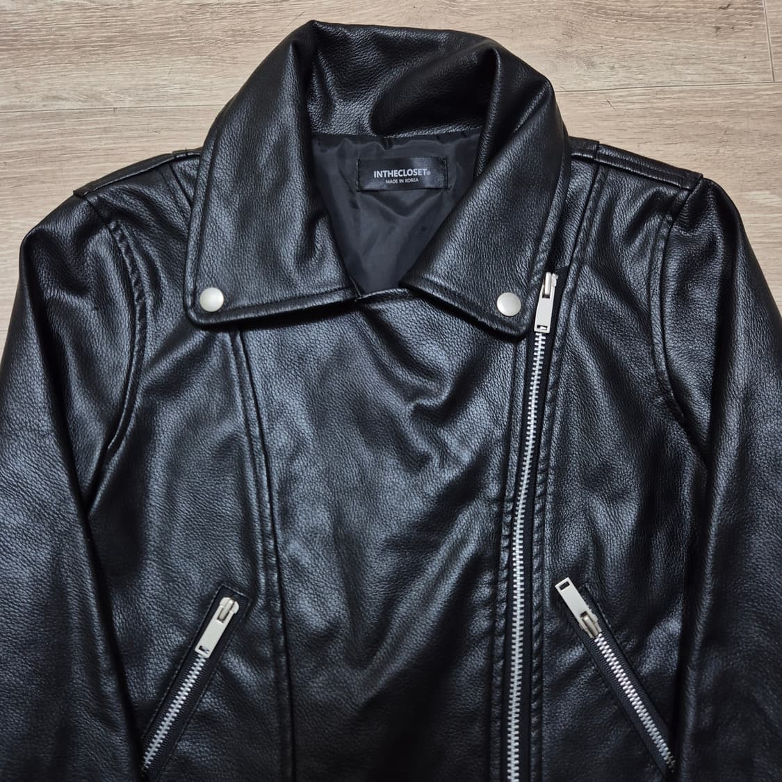 INTHECLOSET 인더클로젯 더블 라이더 레더 가죽자켓 S(90) 상품이미지2