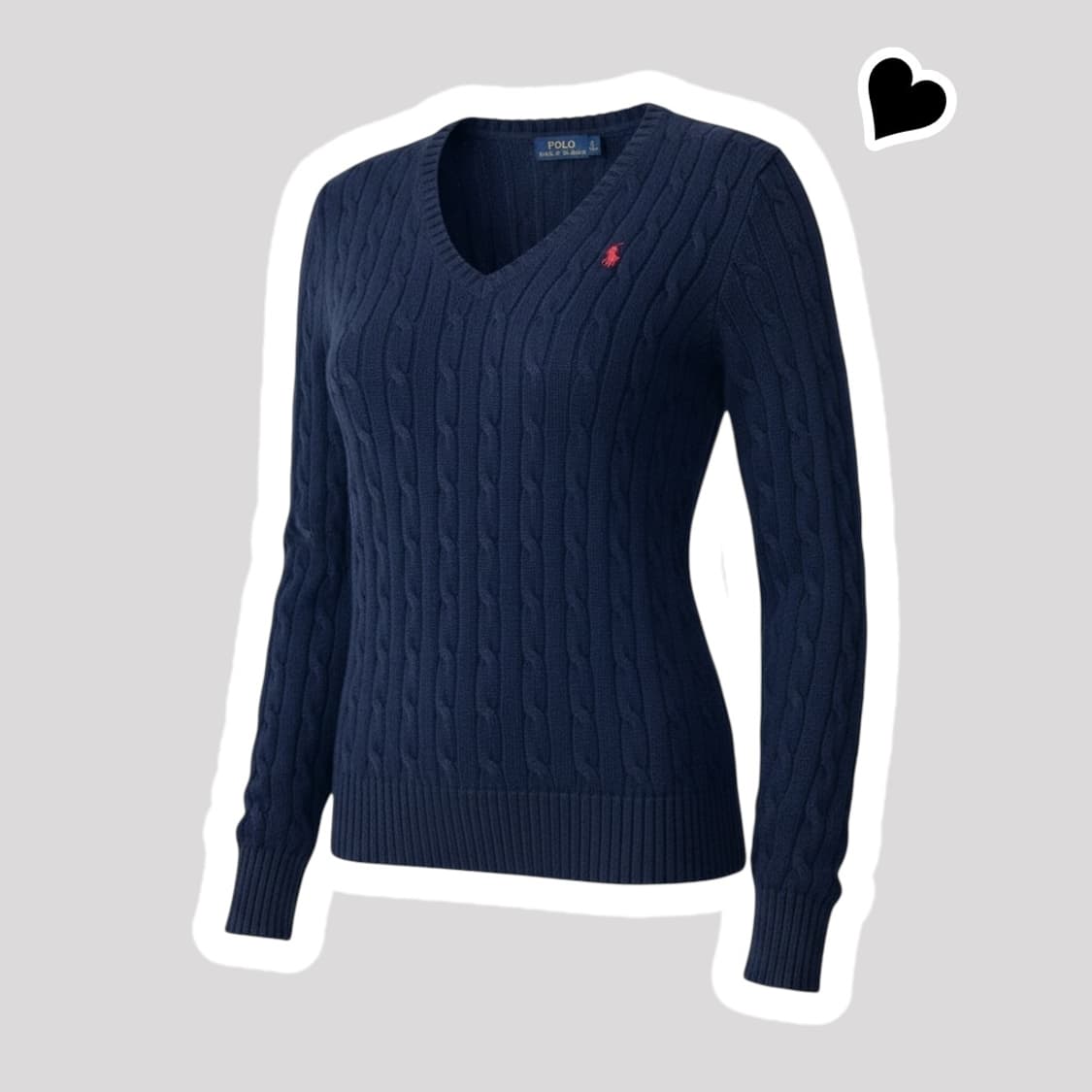 신형 여성 폴로 랄프로렌 네이비 브이넥 니트 상품이미지1