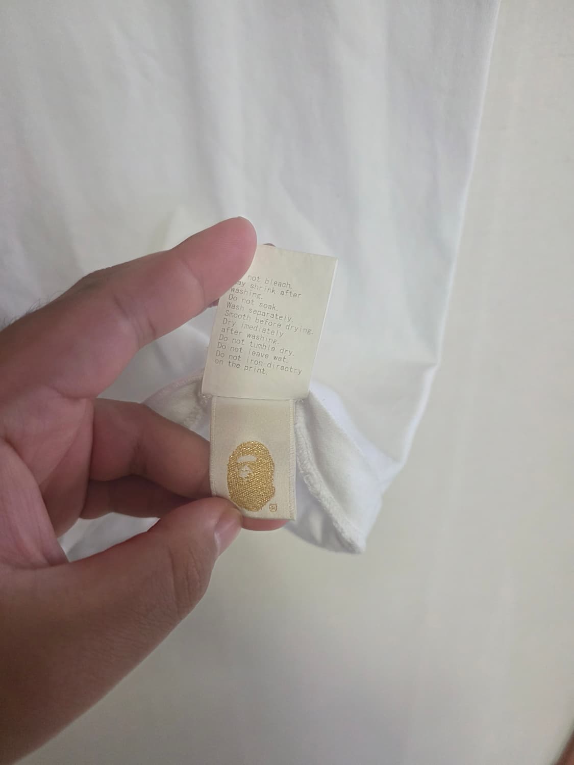 [L] 베이프 베이비마일로 비지워크 마일로 반팔티 화이트 상품이미지6