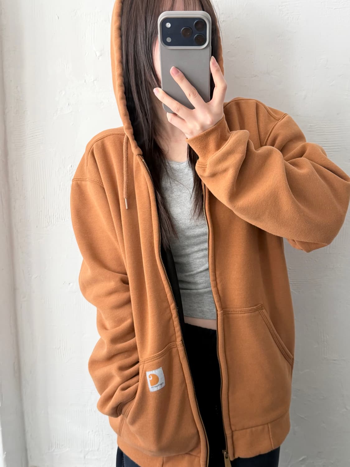 Carhartt 칼하트 된장 컬러 써멀 후드집업 상품이미지2