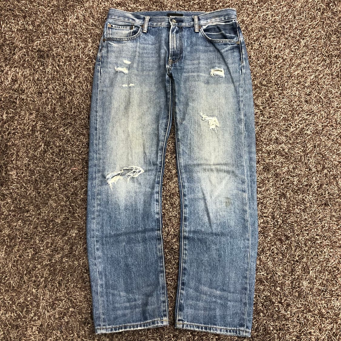 유니클로 디스 데미지 워싱 데님 팬츠 상품이미지1