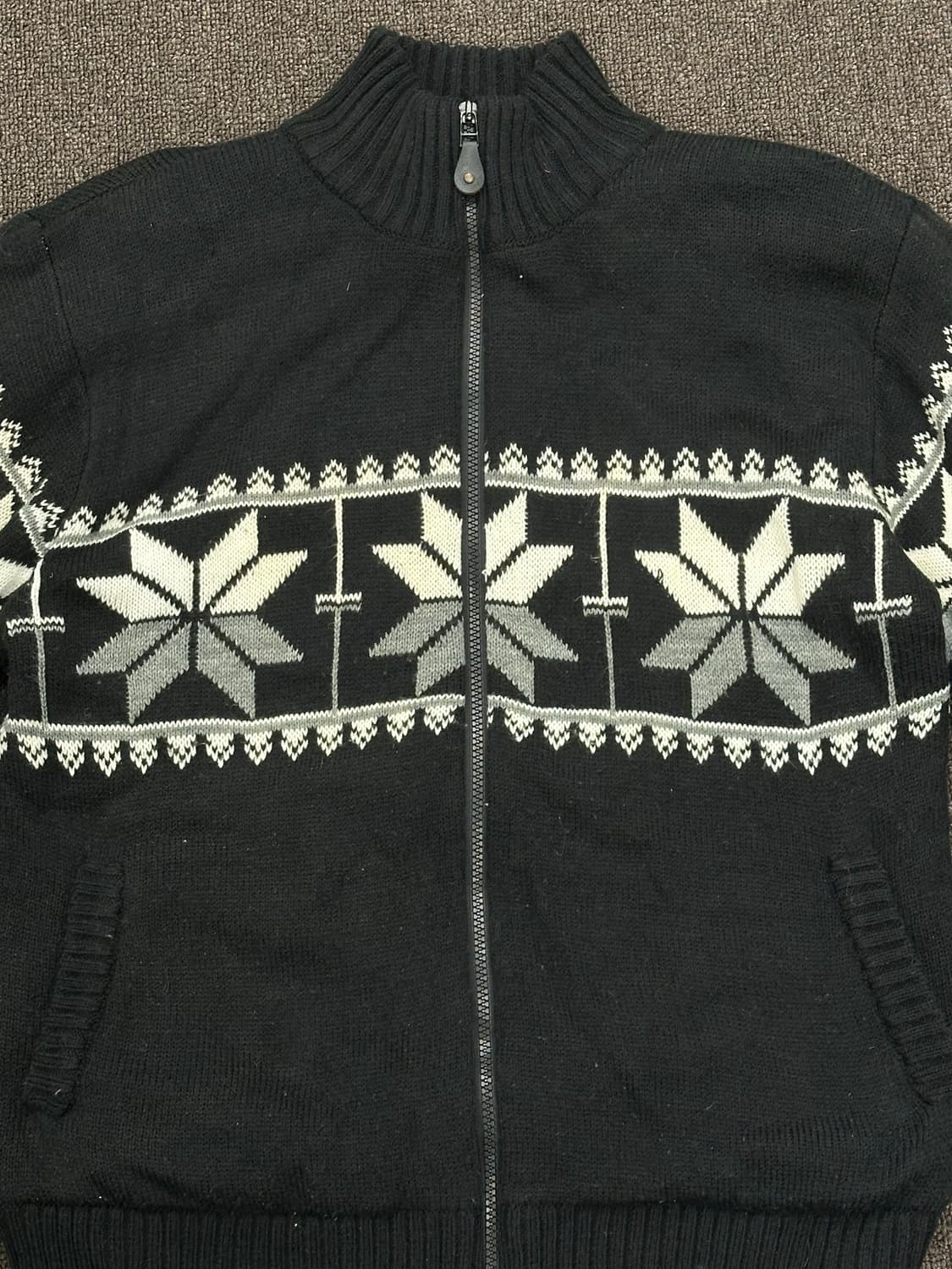 XL)anti label 빈티지 노르딕 패턴 풀집업 스웨터 상품이미지4
