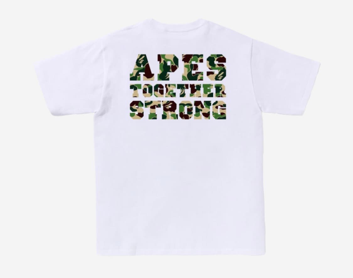 BAPE ABC Camo College ATS T-Shirt White  상품이미지4
