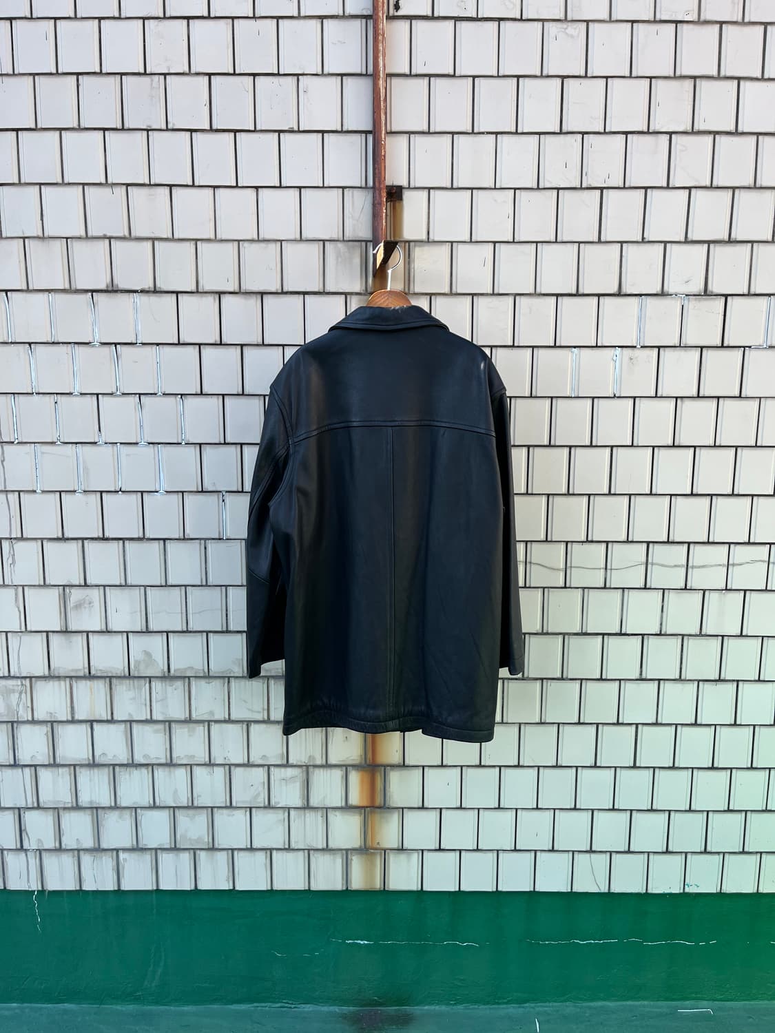 90s SAKS FIFTH AVENUE 리얼레더 카코트 상품이미지5