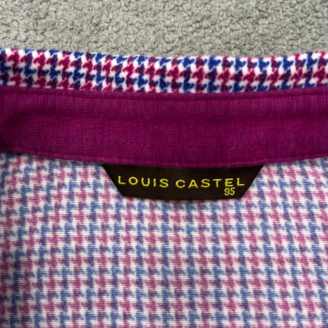 95 루이까스텔 체크 긴팔 카라 티 상품이미지5