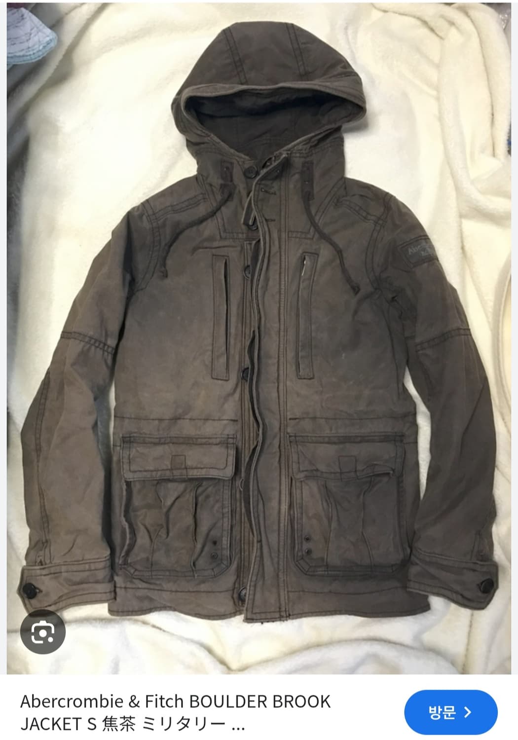 아베크롬비 Abercrombie 밀리터리 헤비왁스야상자켓 L 105사이즈 상품이미지10